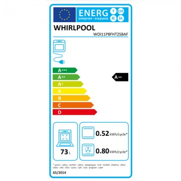 Whirlpool WOI11P8FHT2SBAF Φούρνος άνω Πάγκου 73lt Π56.4εκ. Μαύρος
